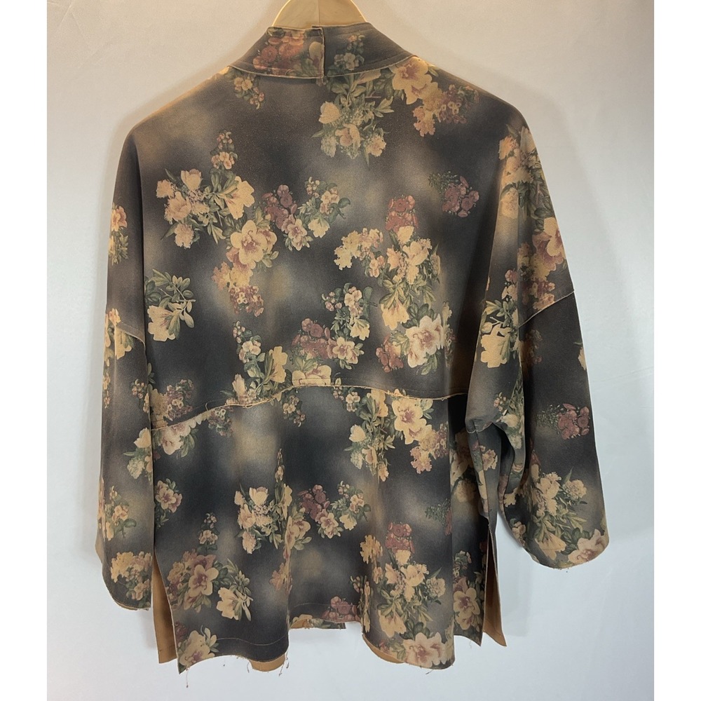 SOLITAIRE Anthropologie‎ faux suede Floral Women's Jacket cardigan Size XL - Picture 2 of 10